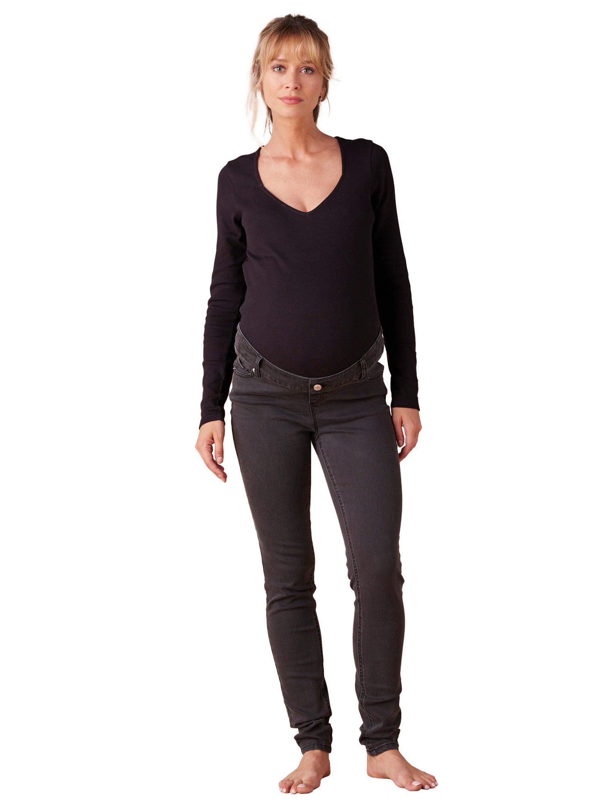 Envie de Fraise Skinny-Umstandsjeans, Seamless-Bund WATERLESS , Bundweite verstellbar schwarz
