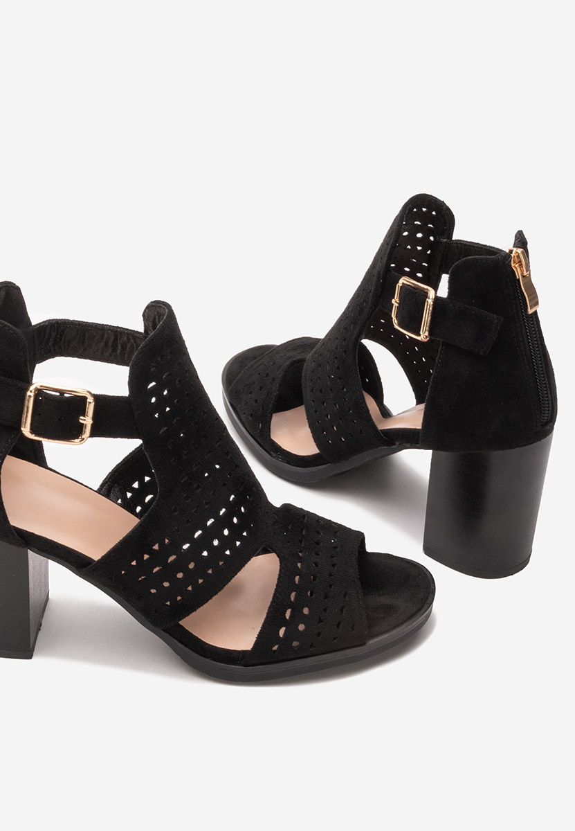 Sandales à talon épais noires Trudy