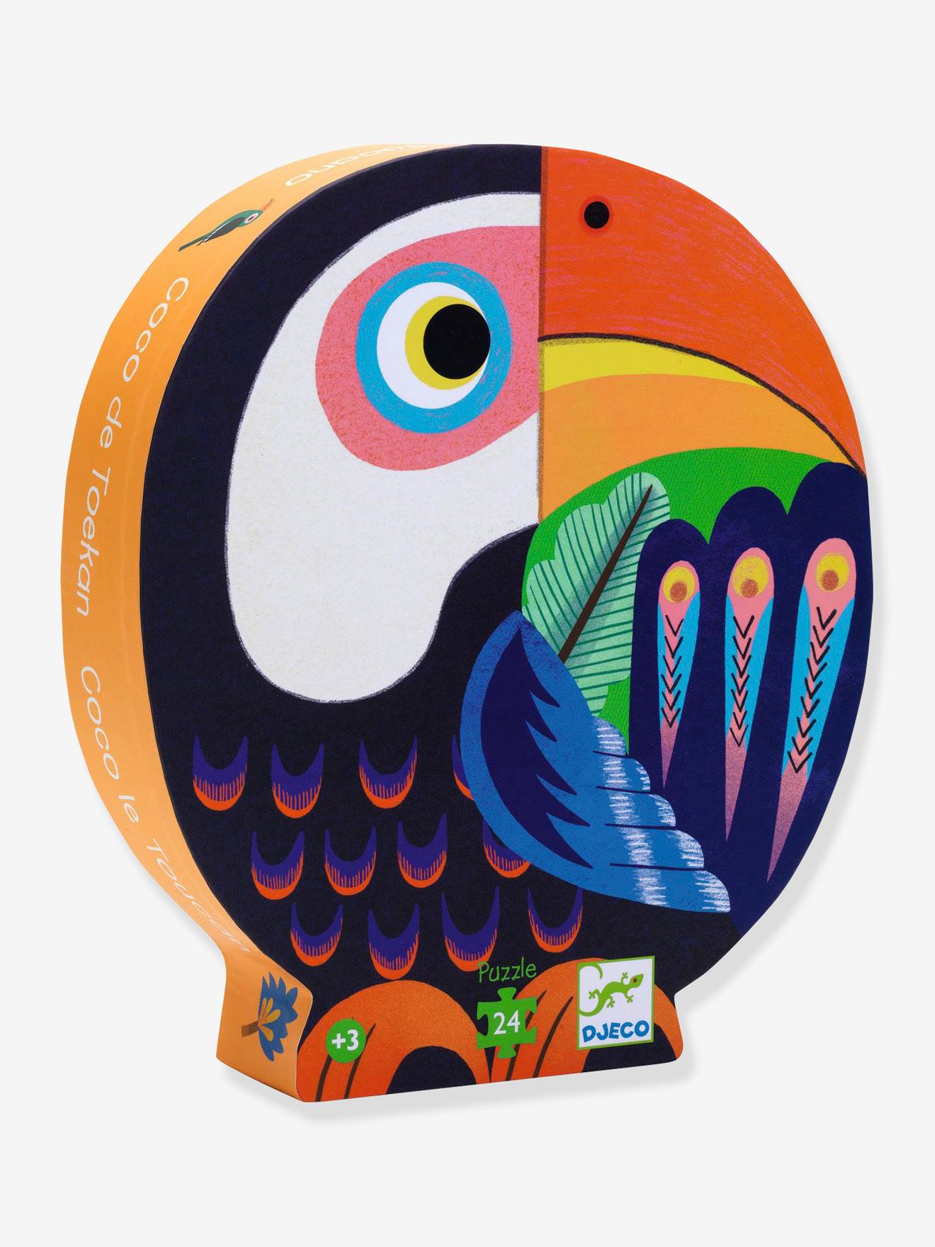 Quebra-cabeça Coco o Tucano de 24 peças DJECO azul
