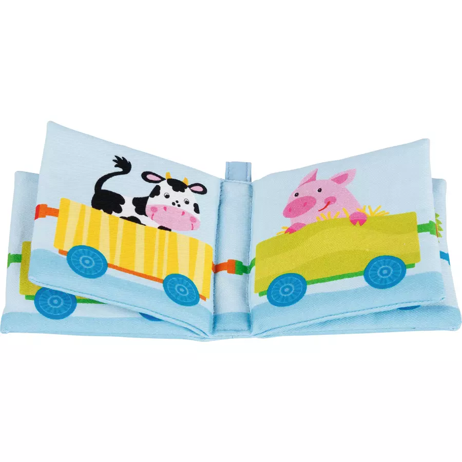 Goki Bilderbuch mit Quietscher und Knisterfolie, Fahrzeug-Tier-Motive