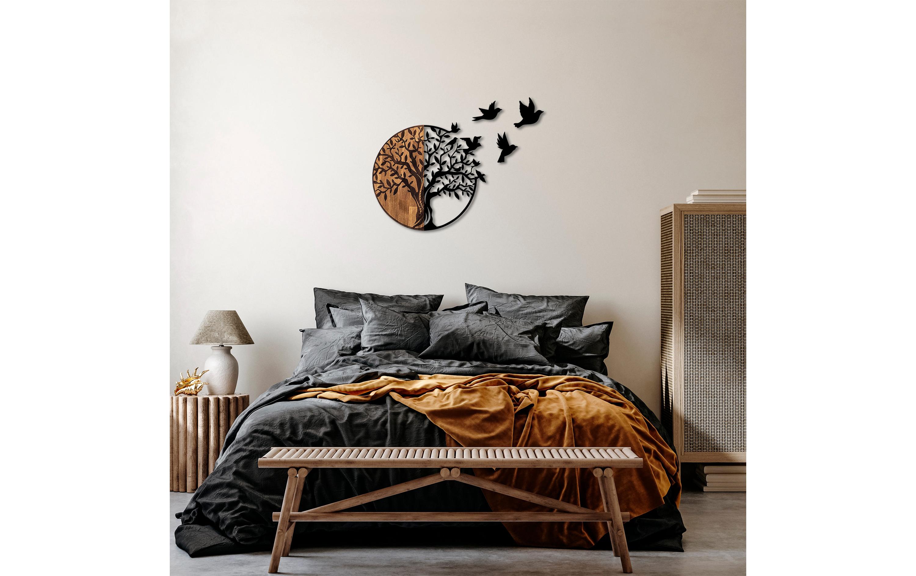 Wanddekoration Birds Tree 92 x 71 cmMetall-Wand-Accessoire