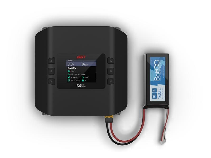 ISDT Dual-Ladegerät K4 AC/DC, 2x 600 W 1-8S Leistungsstarkes Modellbau Ladegerät für 1-8S LiPo Akkus