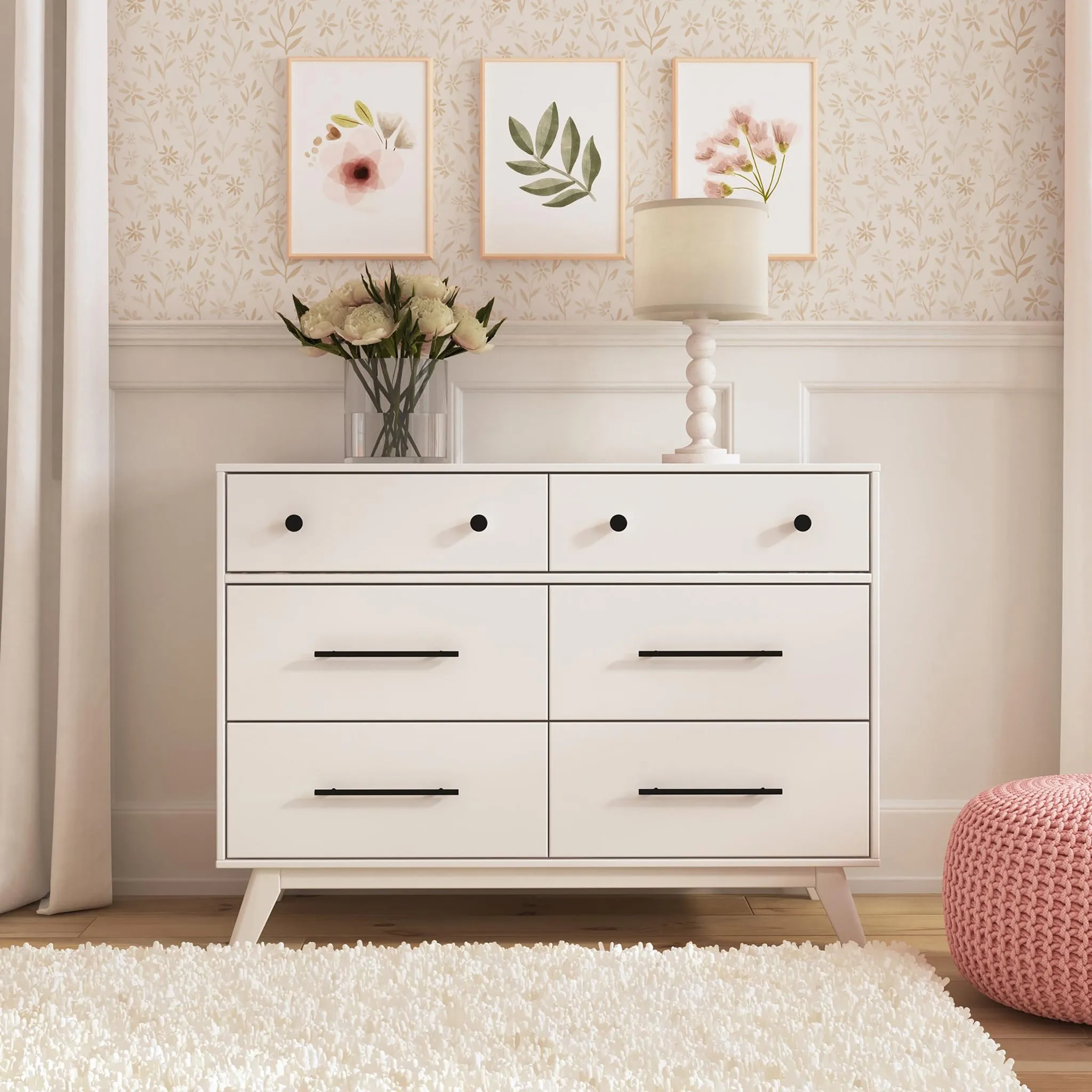 DaVinci Bureau 6 Tiroirs Otto - Blanc