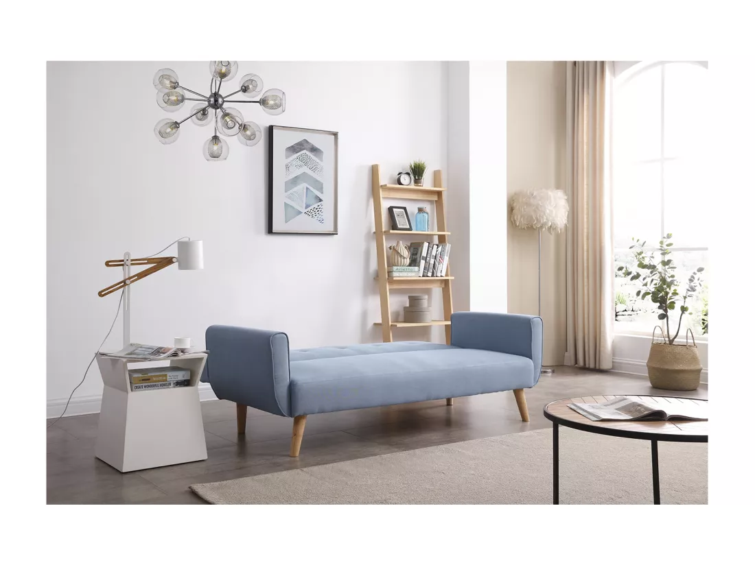 Canapé scandinave convertible 3 places bleu BERLIN
