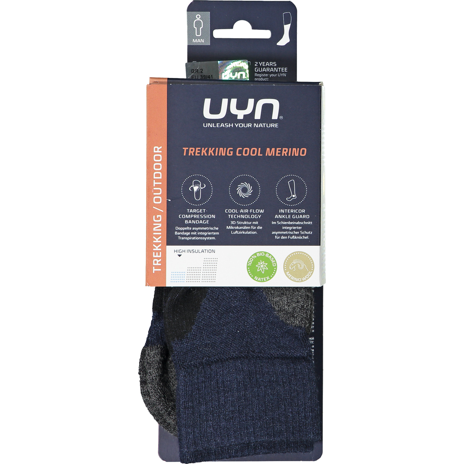 UYN Herren-Trekkingsocken Cool Merino 2.0 45-47