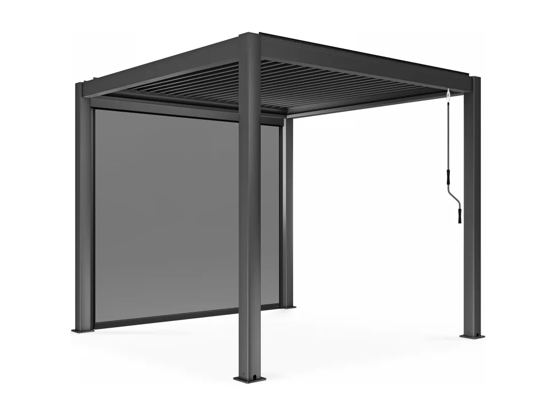 Pergola bioclimatique autoportée 3x3m et 1 Store 2,66 X 2,34 m
