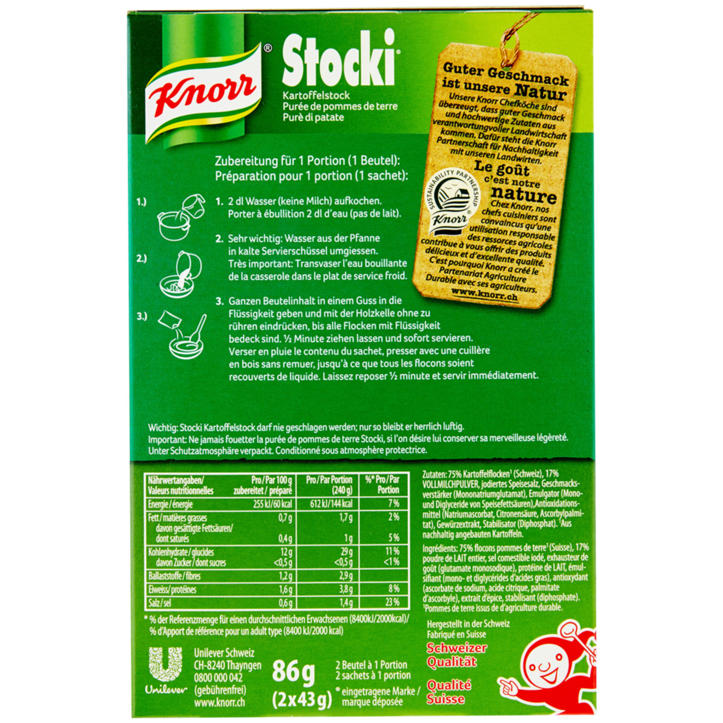 Knorr Stocki Kartoffelstock mit Milch 2x1 Portionen