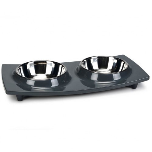Comedouro de design exclusivo para animais de estimação na cor cinza.