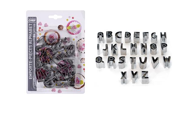 EMPORTE PIECES INOX ALPHABET 26PCS