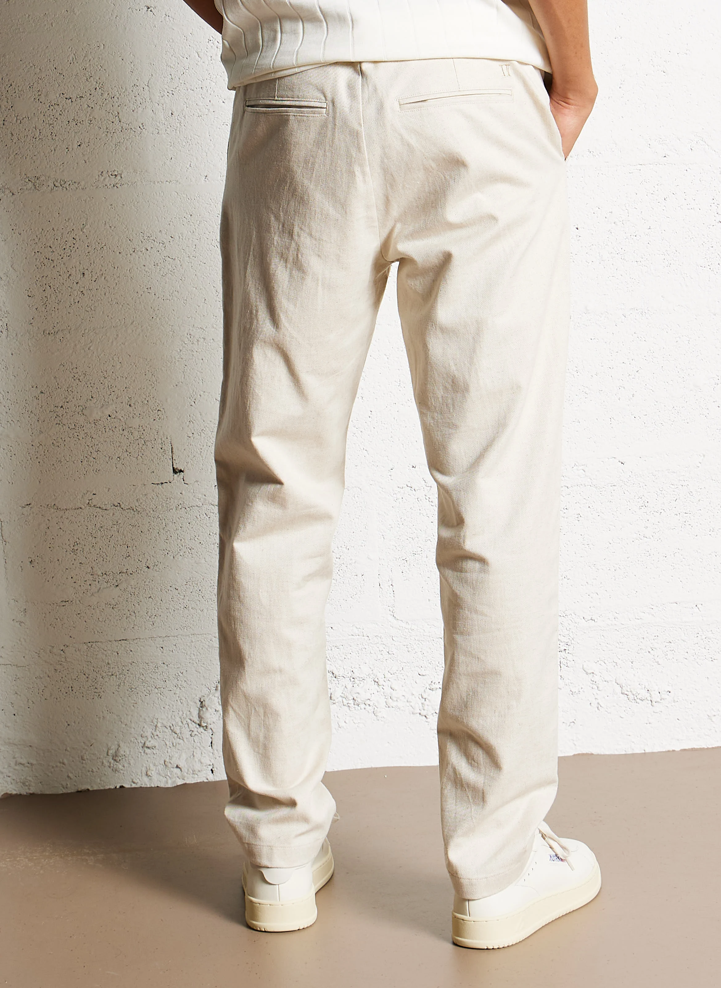 COMO - Pantalon droit en coton et lin | Beige