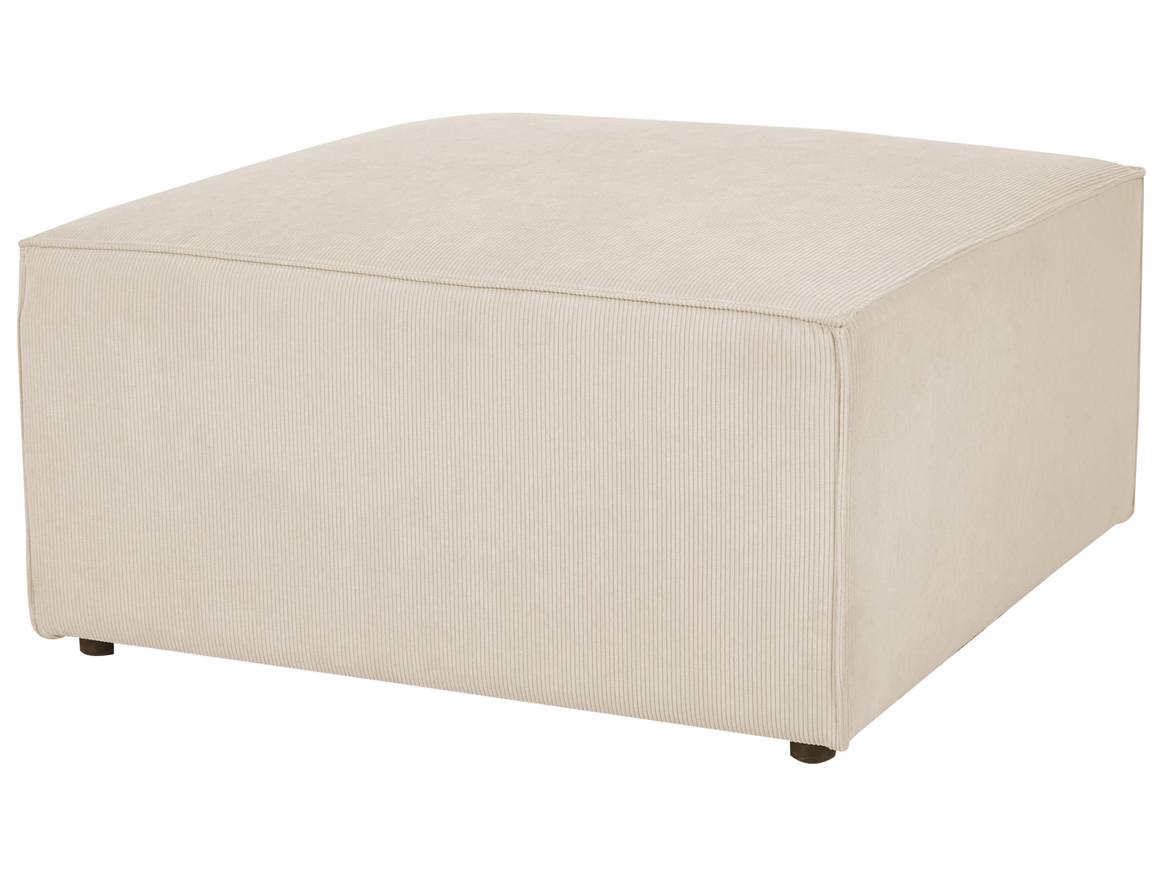 Modulaire hoekbank 3-zits LEMVIG Corduroy Lichtbeige met ottomaan rechtszijdig