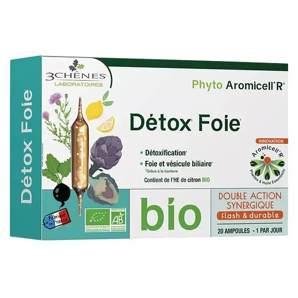 Les 3 Chênes Phyto Aromicell'R Organic Liver Detox 20 ampolas