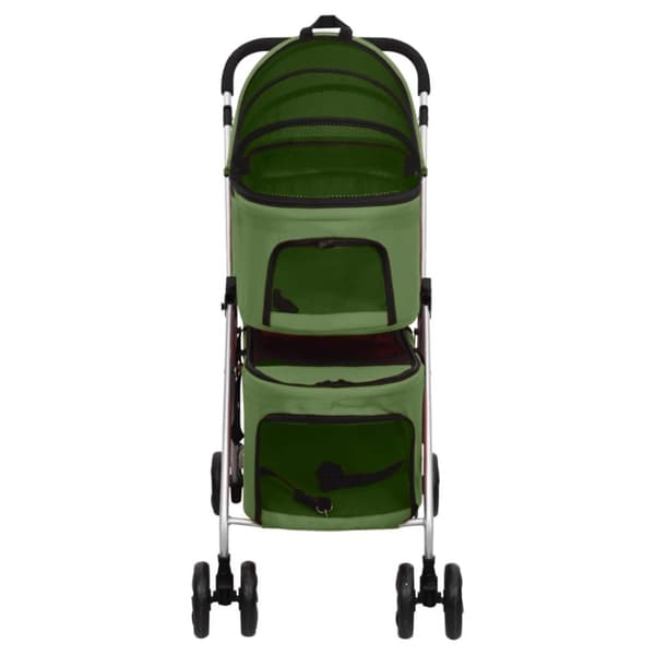 vidaXL Hundevogn 2-lags sammenleggbar grønn 83x48x97 cm oxford-stoff