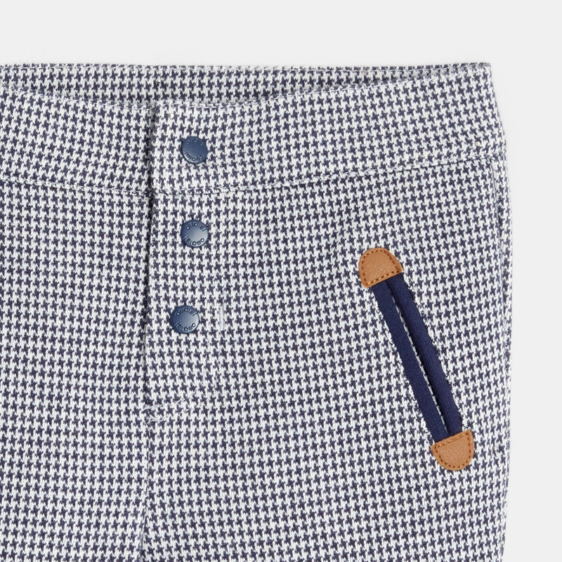 Pantalon en jacquard pied de poule marron bébé garçon