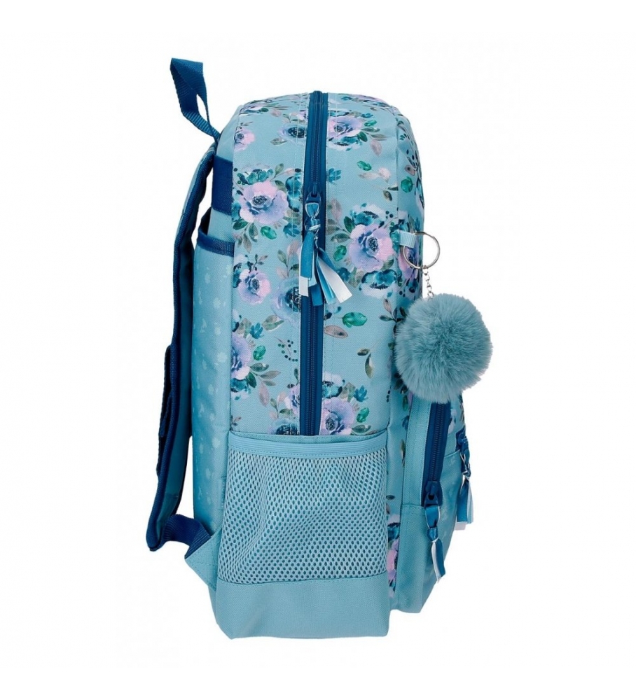 Joumma Bags Mochila Escolar MovomWild Flowers adaptable dos compartimentos azul -33x46x17cm-