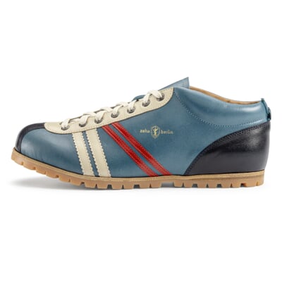 Lederschuh Liga Profilsohle, Azur-Blau