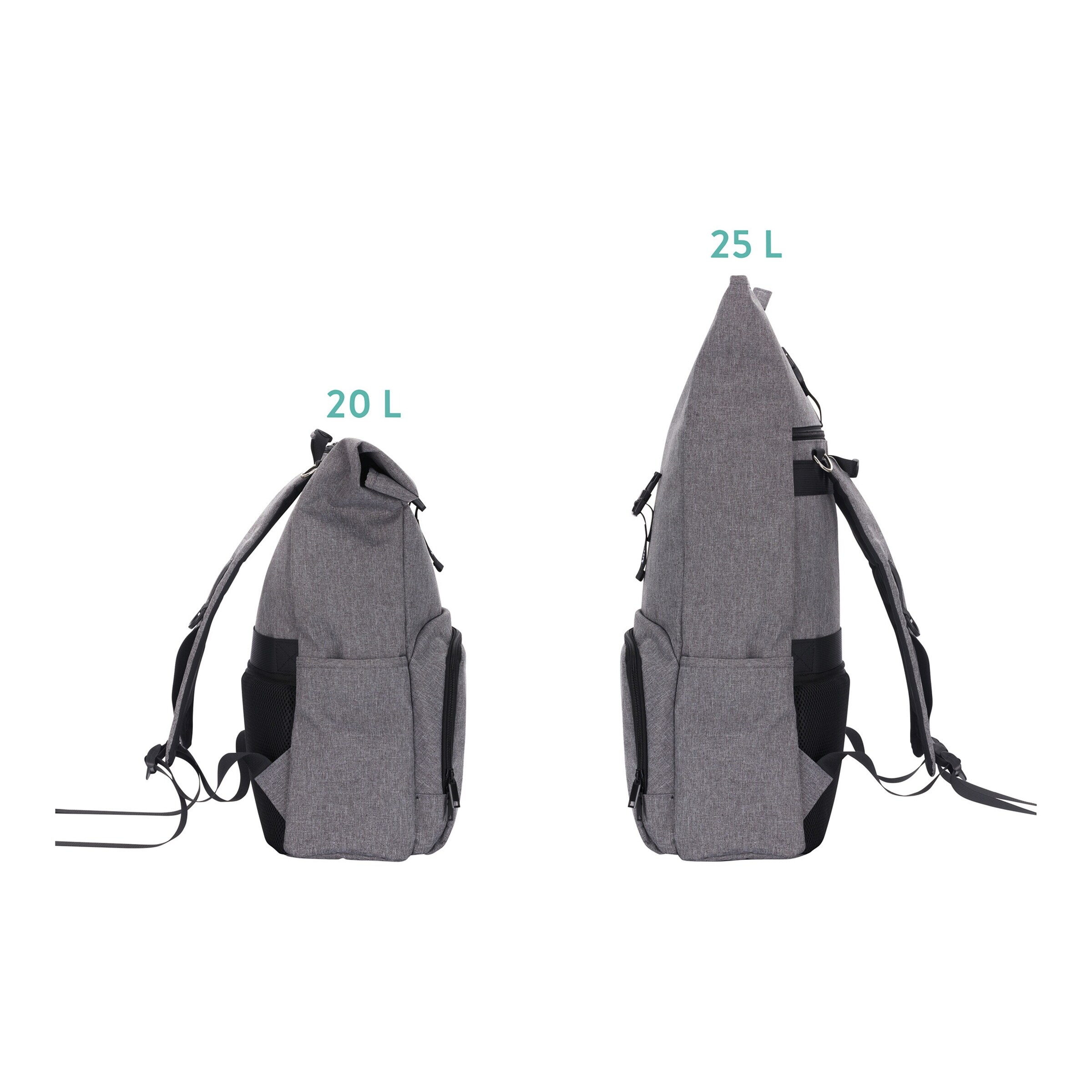 Fillikid Wickelrucksack Rolltop Tokio grau