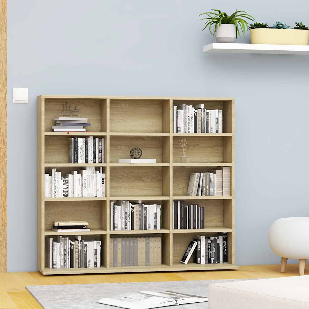vidaXL CD-kast Sonoma eiken 100 x 23 x 89,5 cm