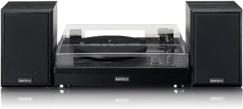 LENCO - LS-101BK - Platenspeler - Zwart - Hout - Bluetooth en 2 Externe Speakers