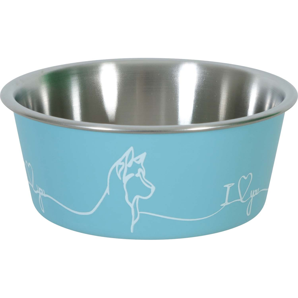 Ecuelle antidérapante bleue pour chiens love dog 1700 ml