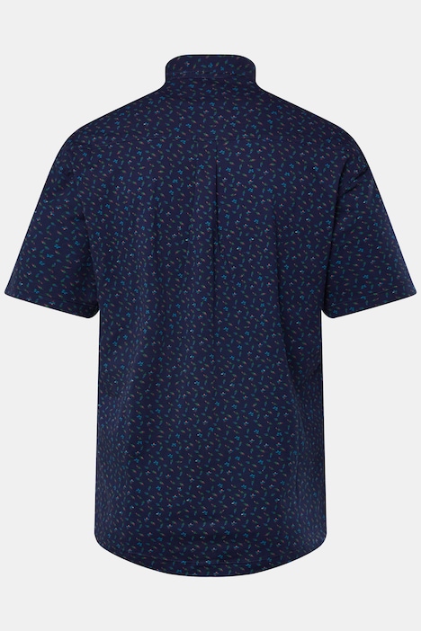Hemd FLEXNAMIC®, Halbarm, Piqué, Minimal-Print, Buttondown-Kragen, Modern Fit, bis 8 XL