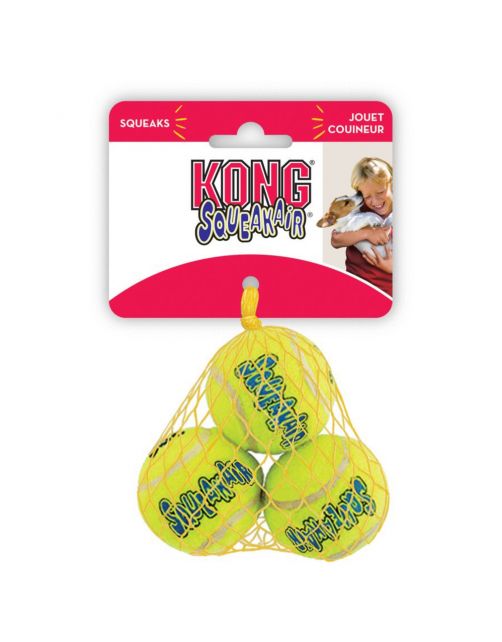 Kong Air Squeaker Ball Geel - Hondenspeelgoed