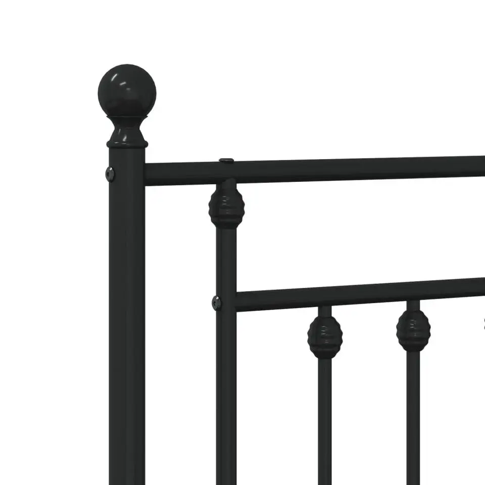 vidaXL - Bed frame met hoofd- en voeteneinde - Zwart - Metaal - 90x190 cm