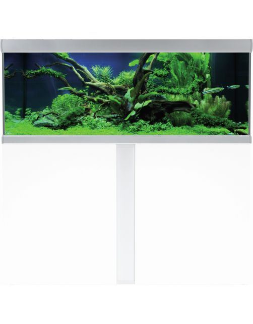 Akvastabil Fusion Aquarium 130 - Aquaria - 130x50x54 cm Zilver Wit Ca. 325 L