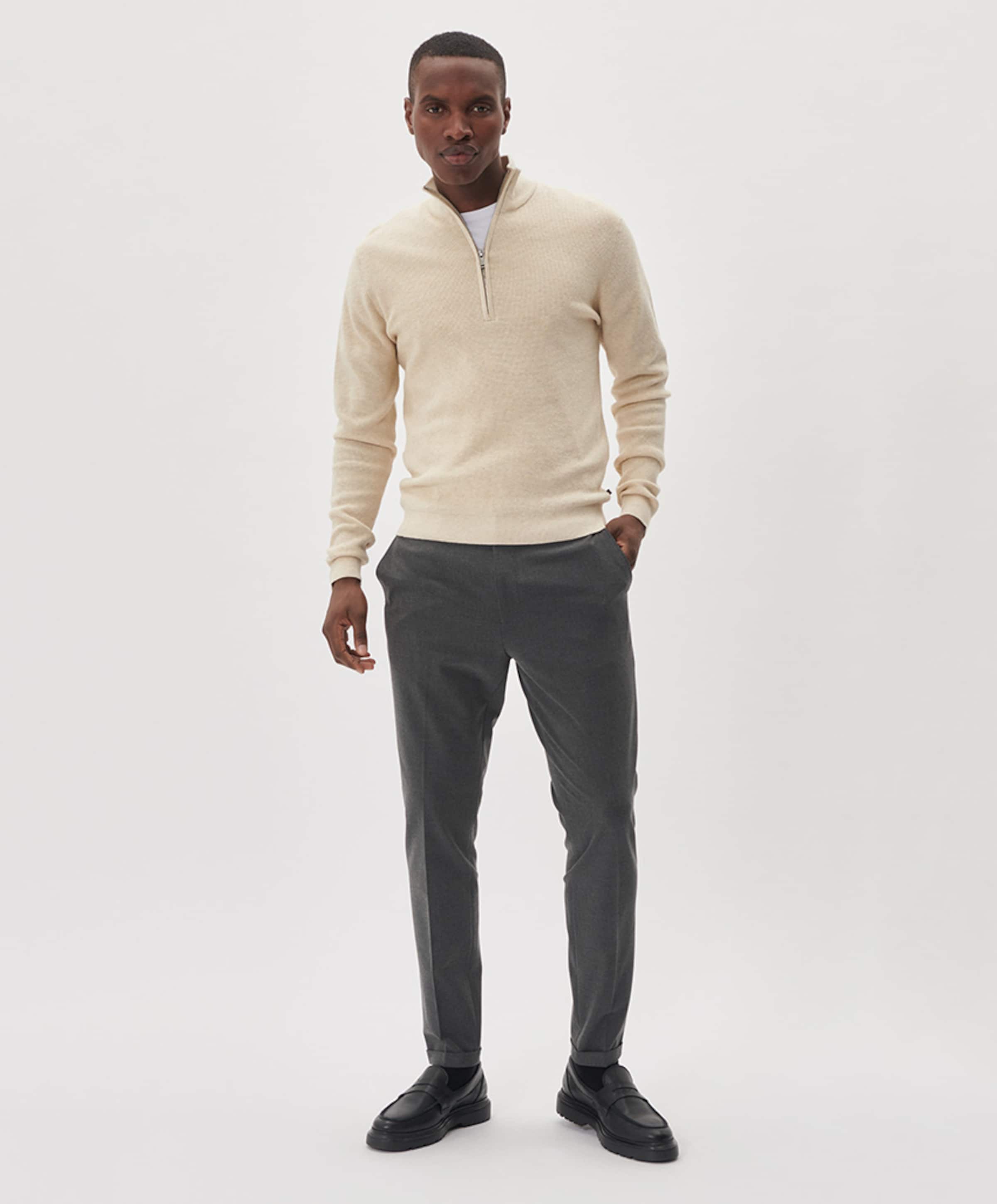Matinique Trui met rits beige