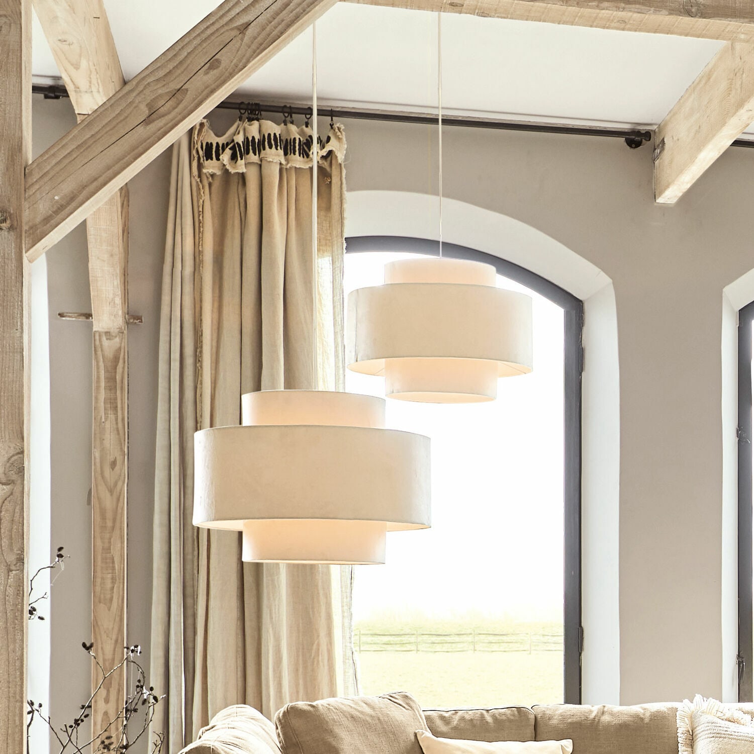 Hängelampe Achain beige