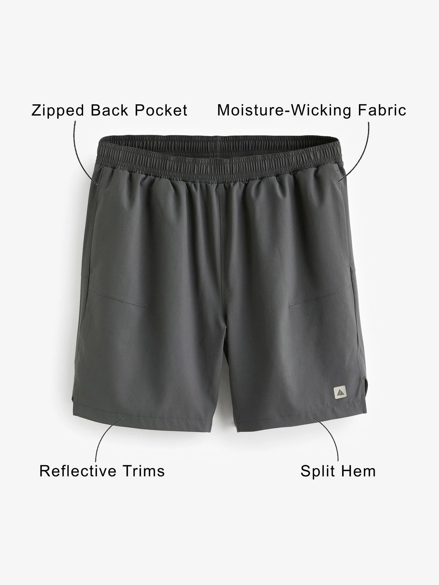 Leisteen grijs - 7 inch - Active sportschoolshort