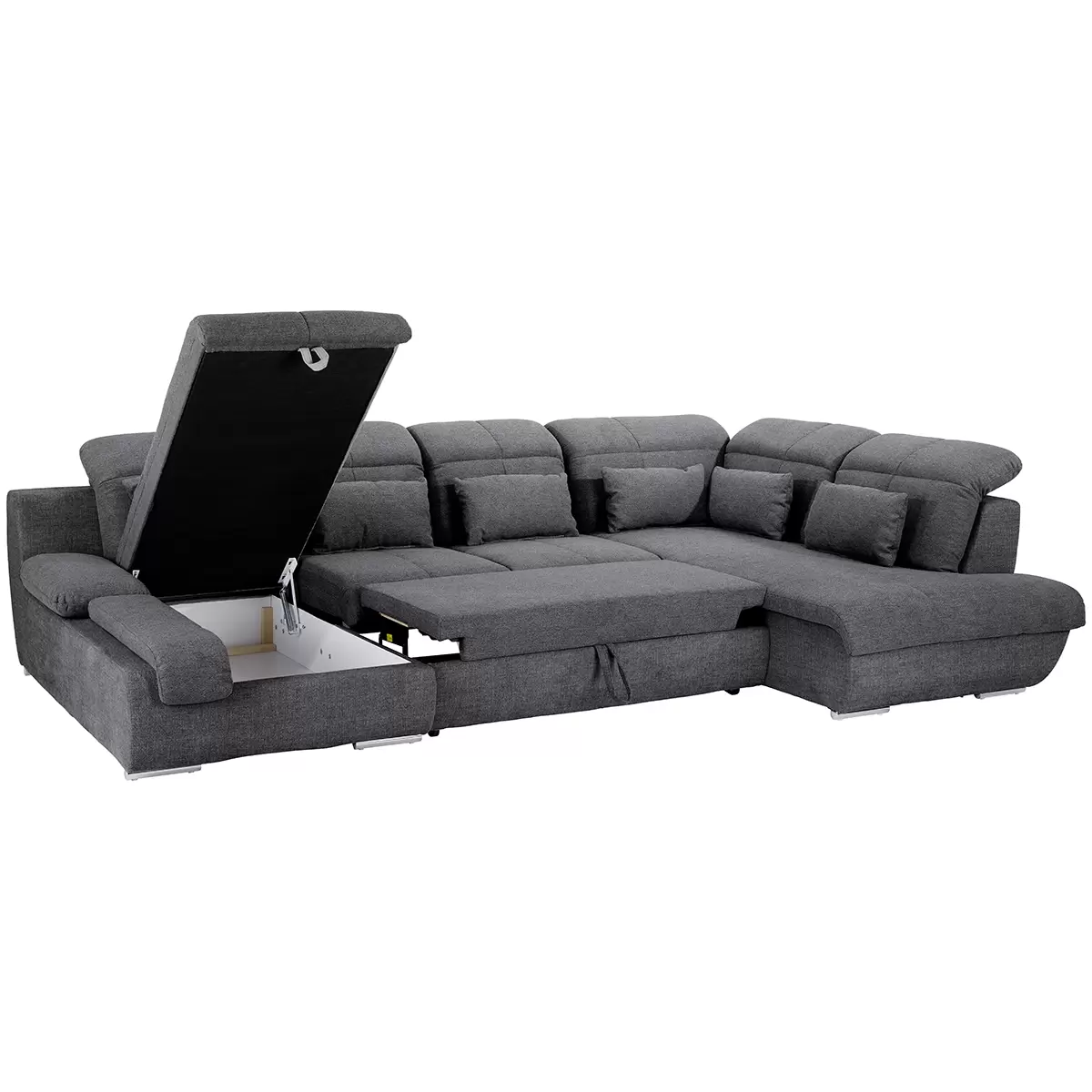 Wohnlandschaft Multi 135 x 301 Dunkelgrau