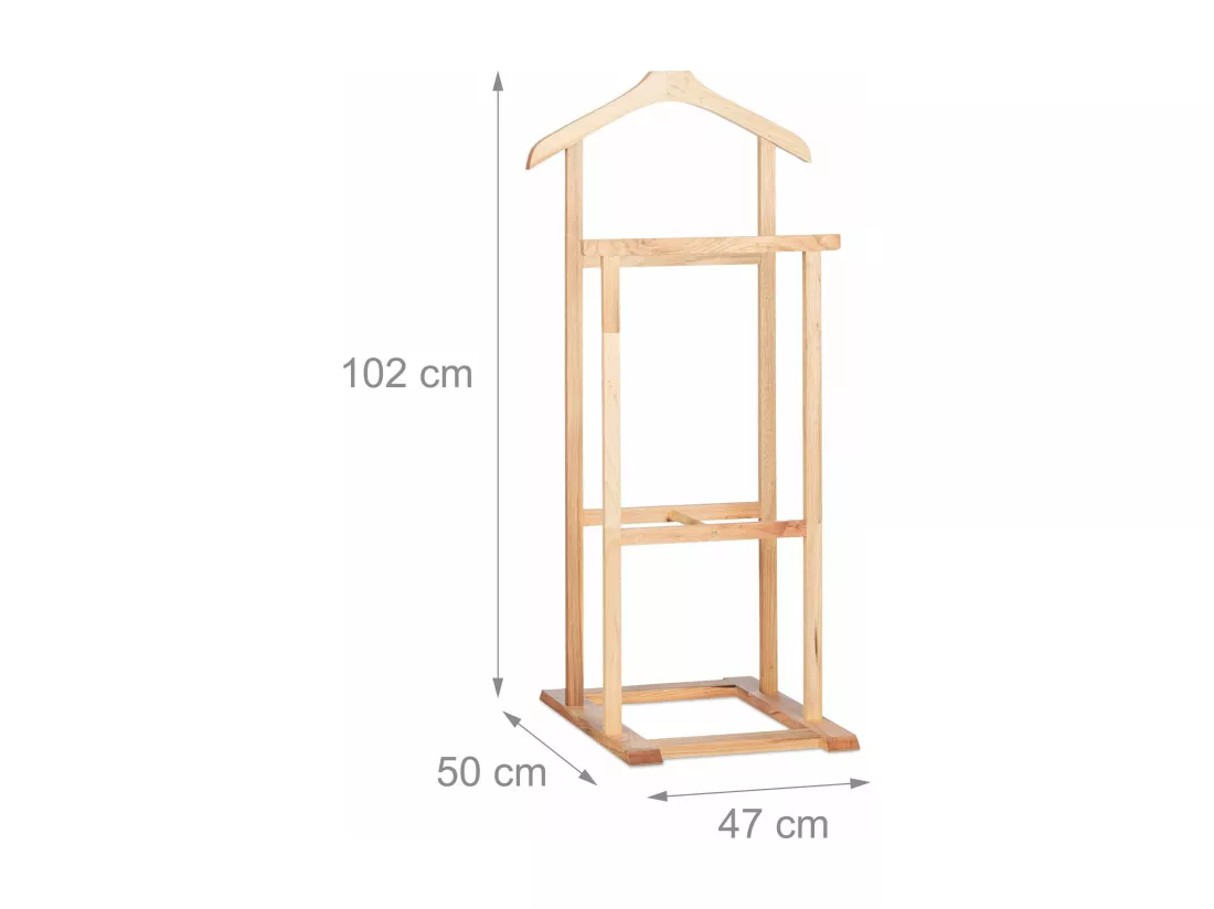 Valet portant de chambre bois marron 47 x 50 x 102 cm 13_0002918