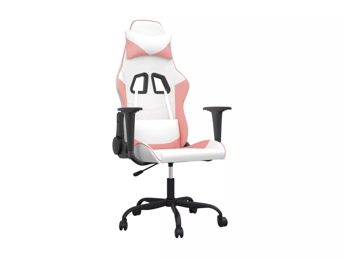 Chaise de jeu de massage Blanc et rose Similicuir