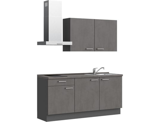 CONCEPT1 - Pack Cuisine ASTUCIO BETON GRIS GAUCHE - 180CM