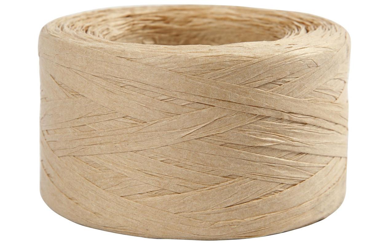 Geschenkband Raffiabast 8 mm x 100 m, BeigePapierbast für Geschenke