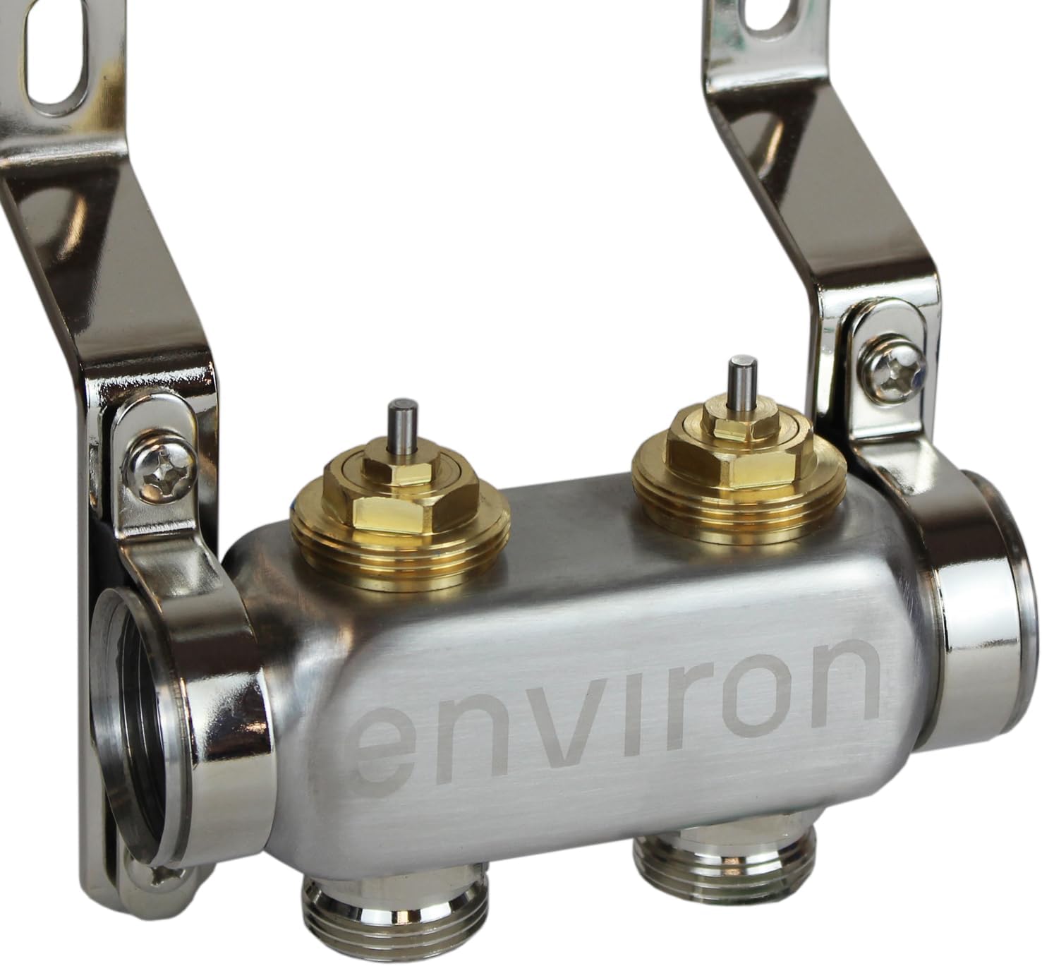 ENVIRON- Heizkreisverteiler [2-12 Heizkreise] mit Festwertregelset, Kugelhahn Set und Schnellentlüfter Set | Hocheffizienzpumpe (Environ Ecocirc 25/6, 6 Heizkreise)