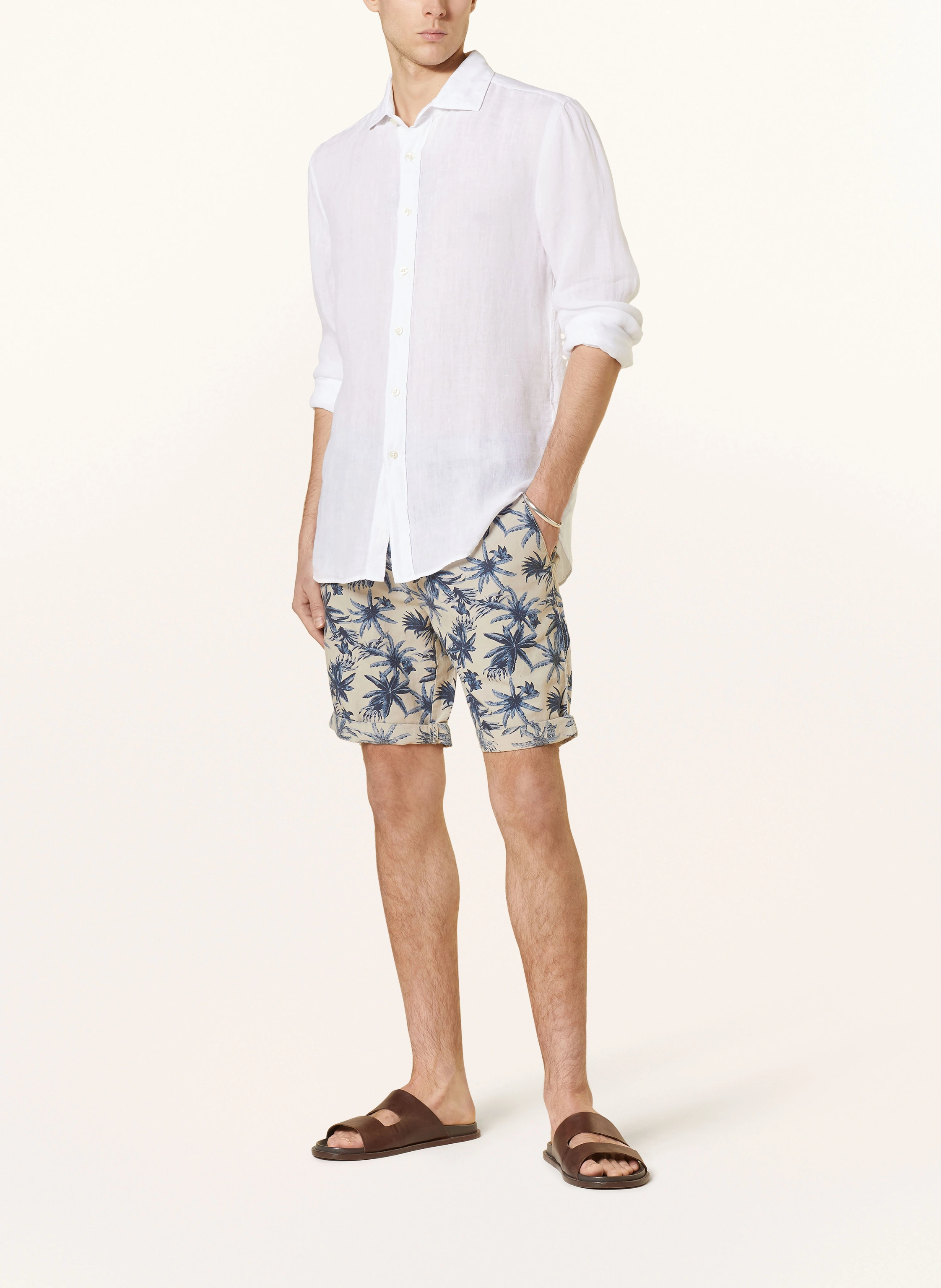 STROKESMAN'S Shorts Slim Fit mit Leinen