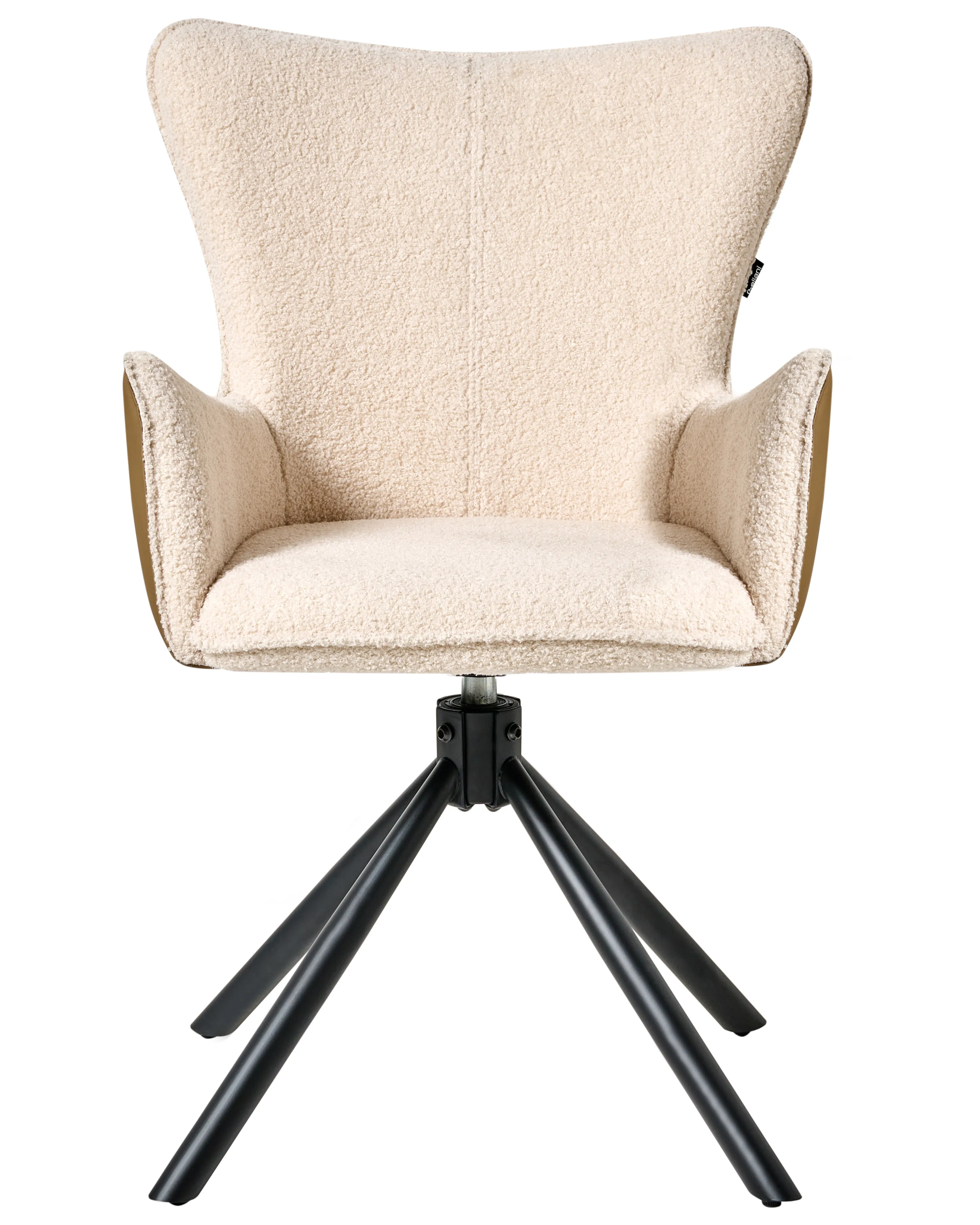 Set van 2 eetkamerstoelen draaibaar NOVI Bouclé Lichtbeige