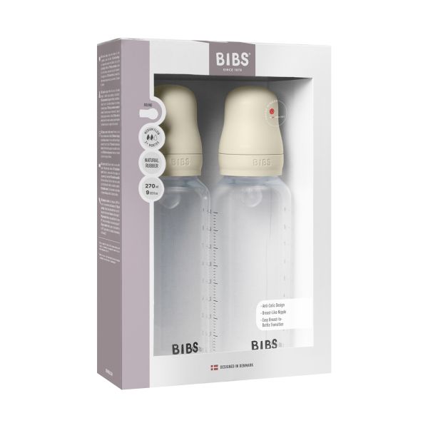 Bibs Fles - Medium Flow - 2 Stuks - 270 ml - Silicone - Ivory