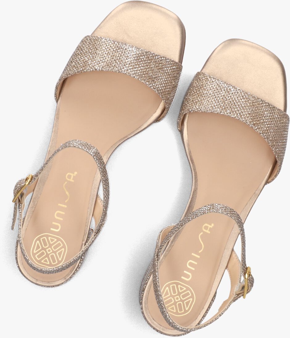 bronzen unisa sandalen met hak kirk