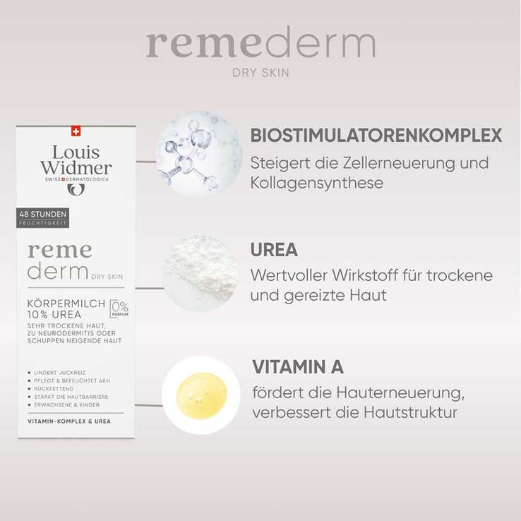 Widmer Remederm dry Skin Körpermilch 10% ohne P., 200 ml