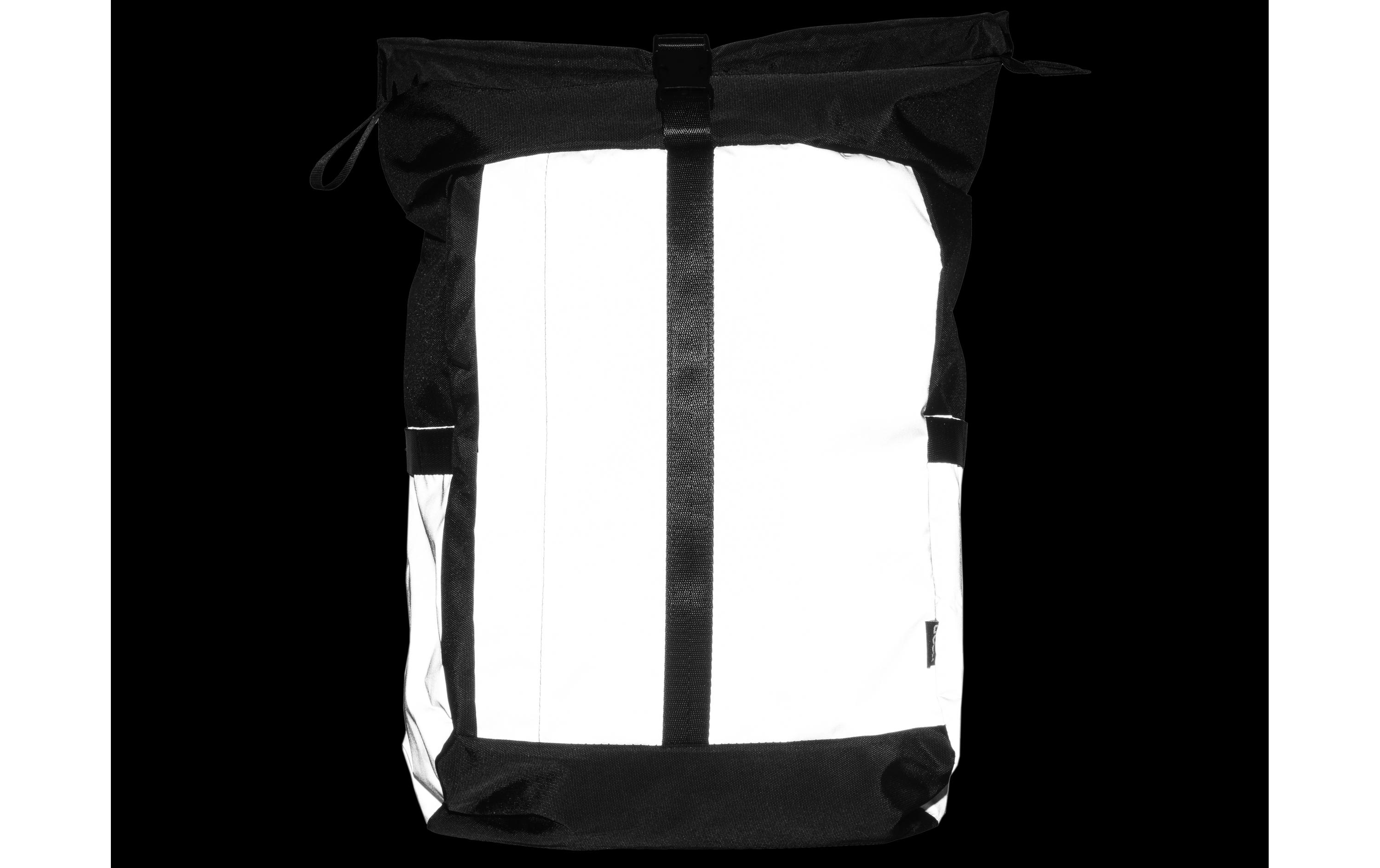 Rucksack Veedi Rolltop Reflective 22 l, SchwarzFunktionaler und bequemer Alltagsrucksack