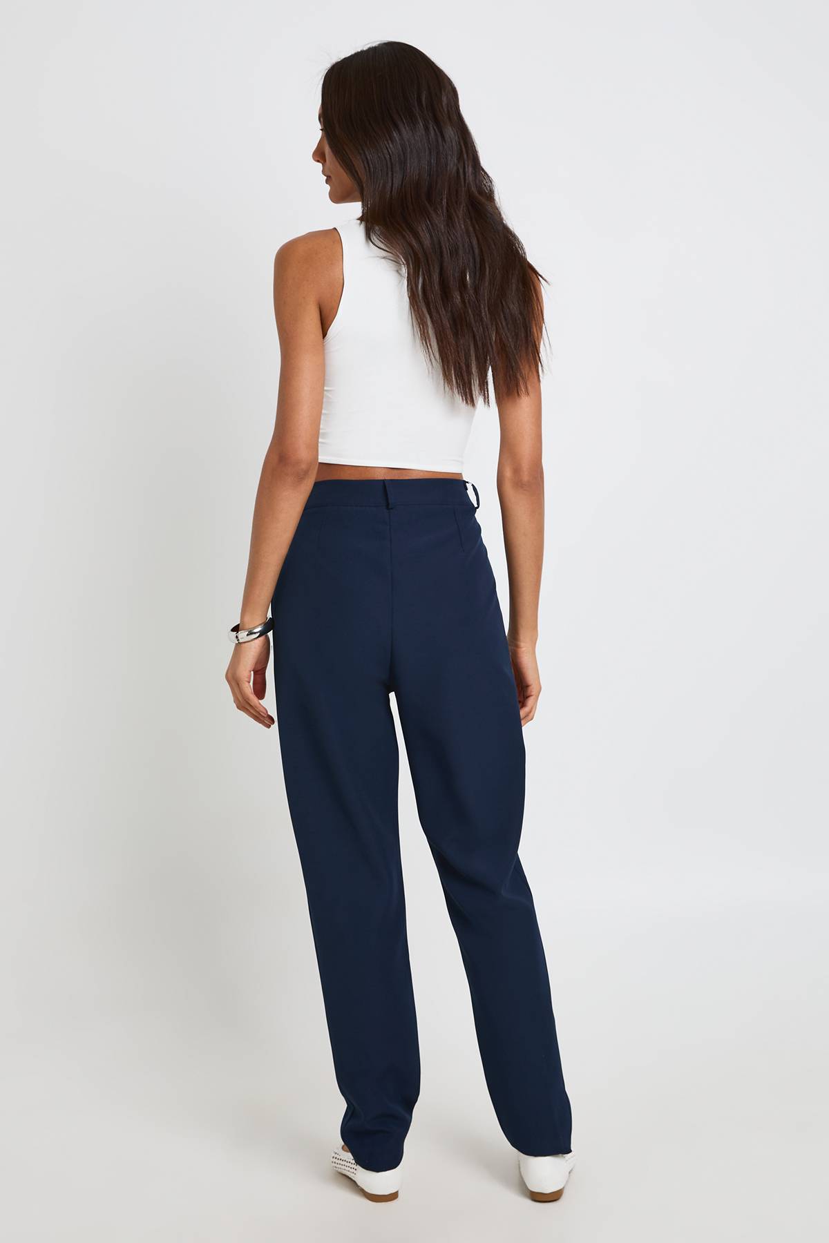 boohoo Pantalon De Tailleur Fuselé Taille Haute Pour Grandes Tailles