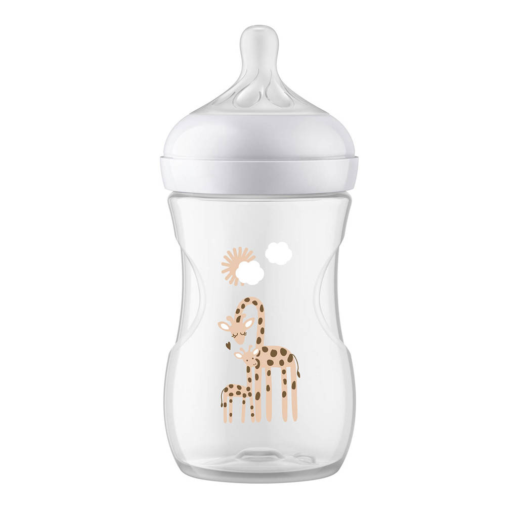 Voorkeur voor oude speenNatural Response Babyfles Giraffe 260 ml 1M+ Snelheid 3-speen SCY903/66