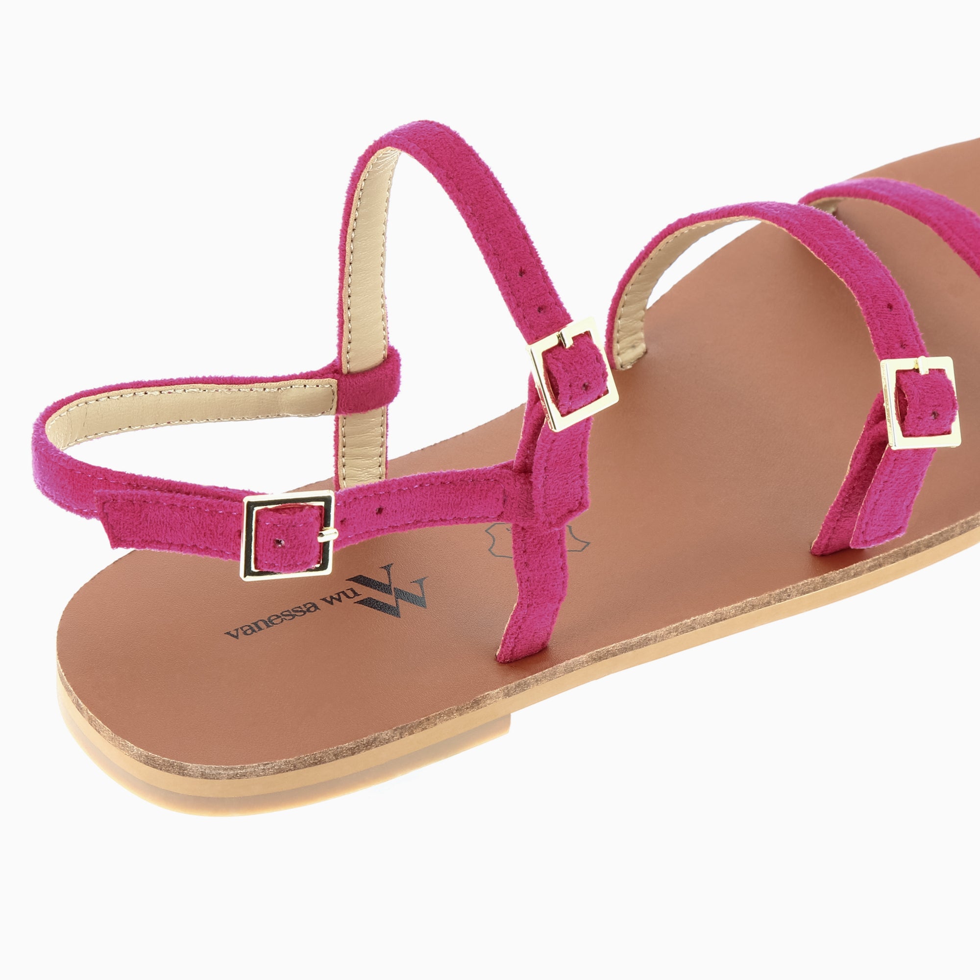 Sandales plates-Sandales plates Jorja à fines brides fuchsia