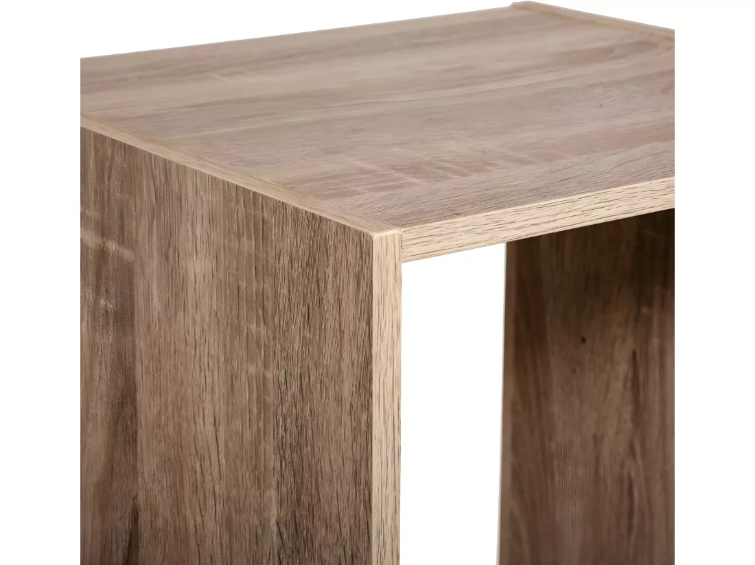 Meuble Étagère colonne 4 cases de rangement effet chêne naturel H 134 cm