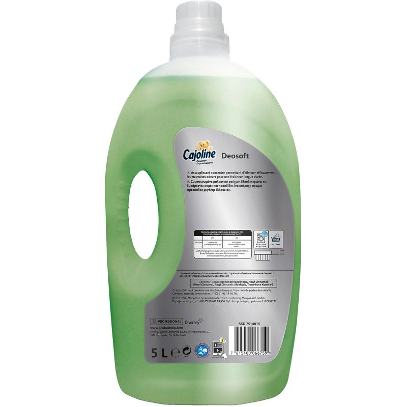 Assouplissant Cajoline Professional Déosoft - 200 lavages - Bidon de 5 L