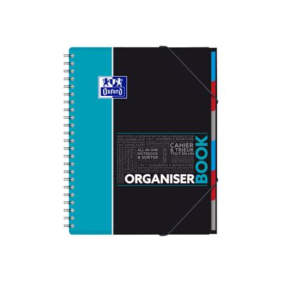 Oxford Etudiants - Cahier trieur Organiserbook A4+ (24 x 29,7 cm) - 160 pages - petits carreaux (5x5 mm) - disponible dans différentes couleurs