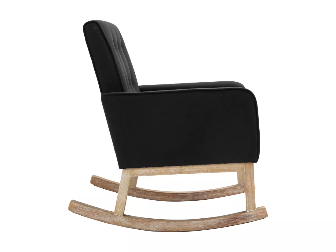 Chaise à bascule - Tissu & Bois - Noir - Dream